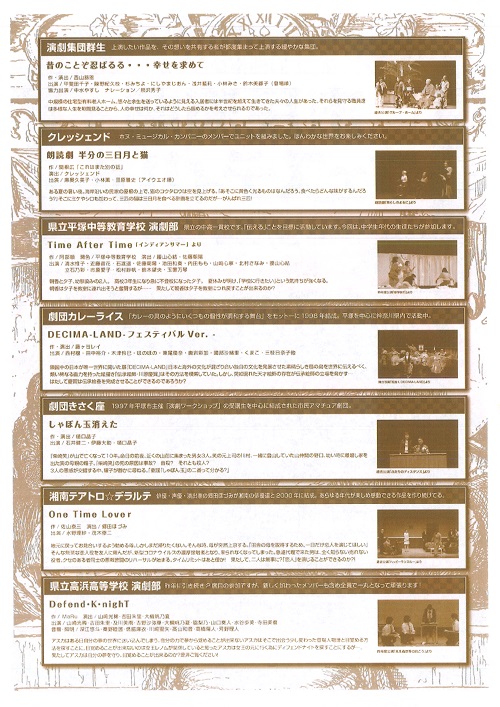 『第21回湘南ひらつか市民演劇フェスティバル』（裏面）