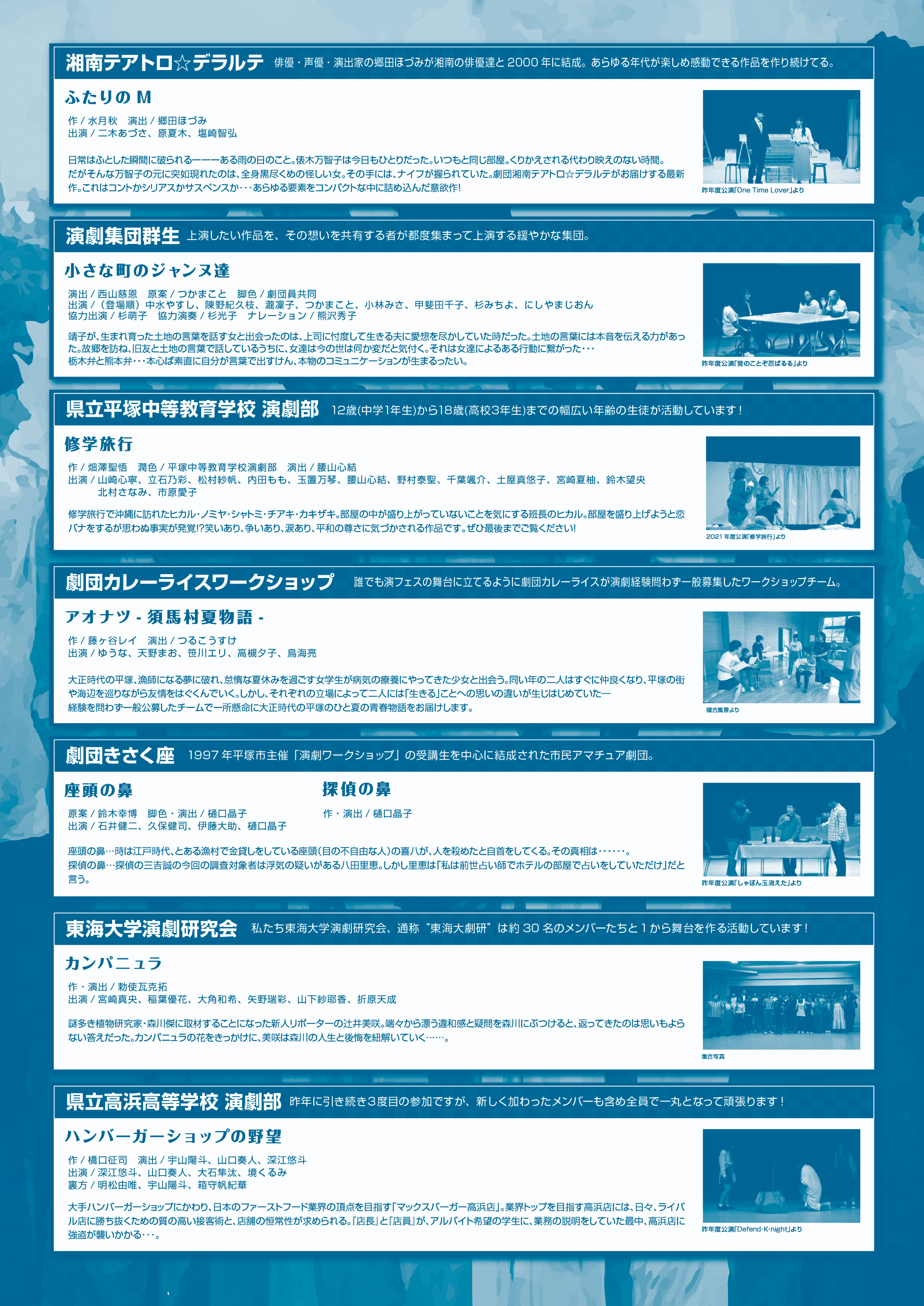 『第22回湘南ひらつか市民演劇フェスティバル』（裏面）